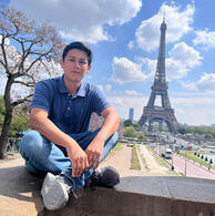 Gerardo Flores Sempertegui at Eiffel Tower in Paris, France